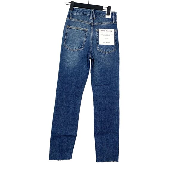 NWT Good American Classic Good Jeans Ankle Crop High Rise 00 / 24 Blue #3065 - Picture 5 of 14
